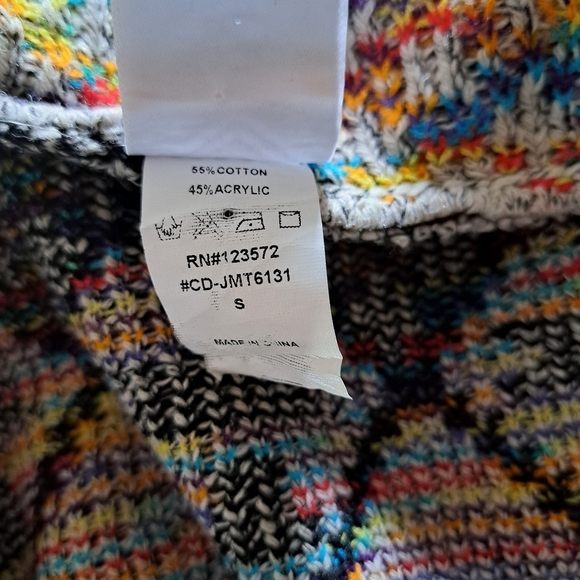 NORTHERN ANGEL Aztec Southwestern long open front cardigan duster hood sweater S - Picture 7 of 12